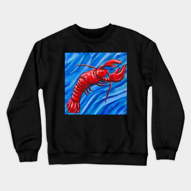 Red Lobster in the Sea Crewneck Sweatshirt by Amazink Creations